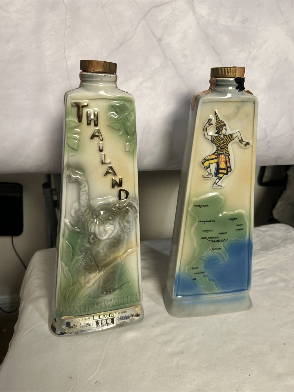 Vintage 1970 Jim Beam Decanter - Thailand Nation of Wonders, 2 available
